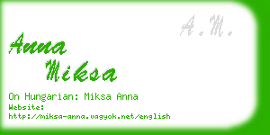 anna miksa business card